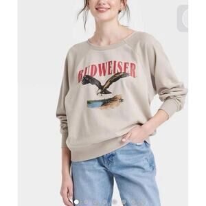Budweiser Sweatshirt Boxy Fit Women's Size XL NWOT